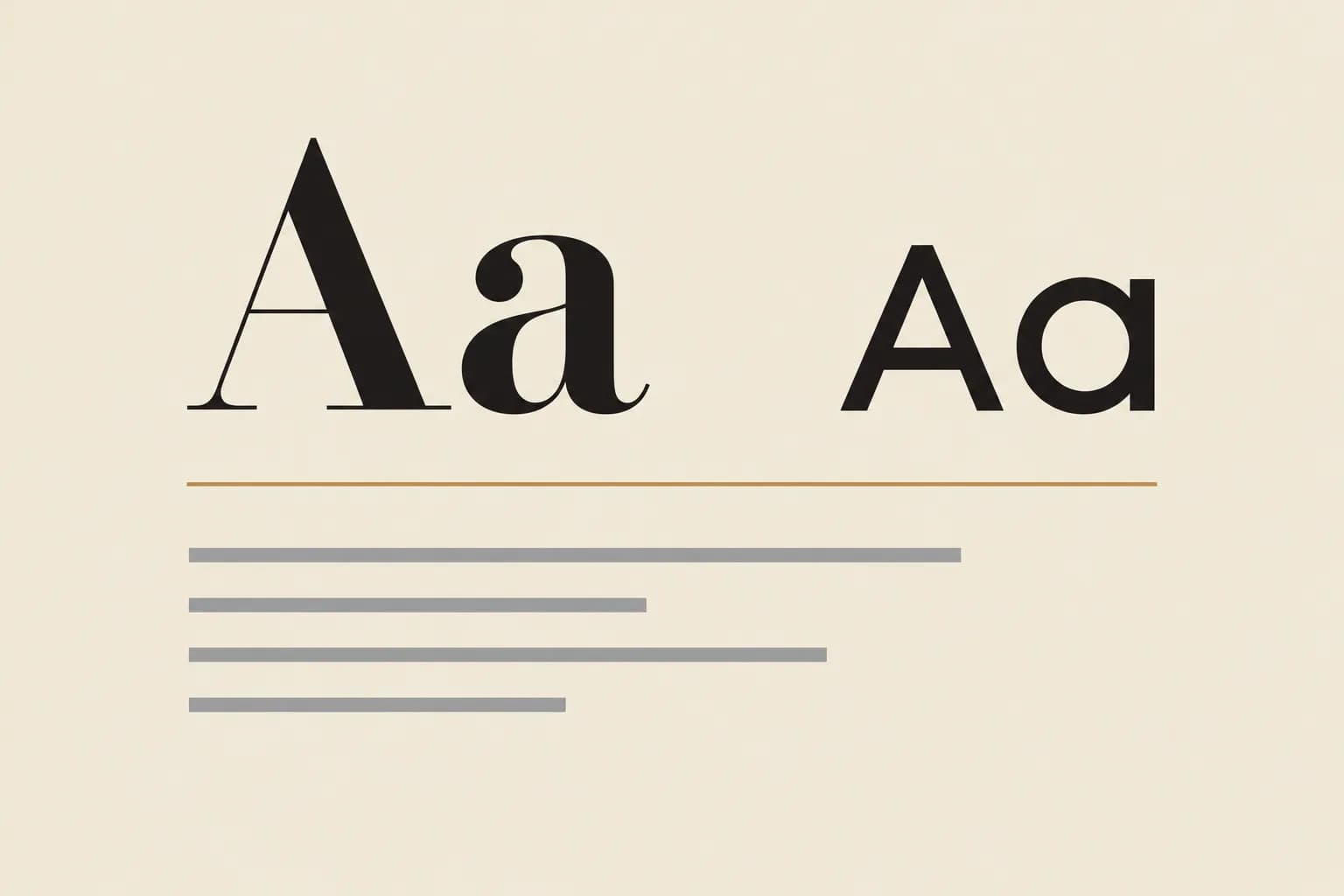 Amostra de tipografia da marca: um Aa grande em serifa de alto contraste e um Aa menor em sans-serif